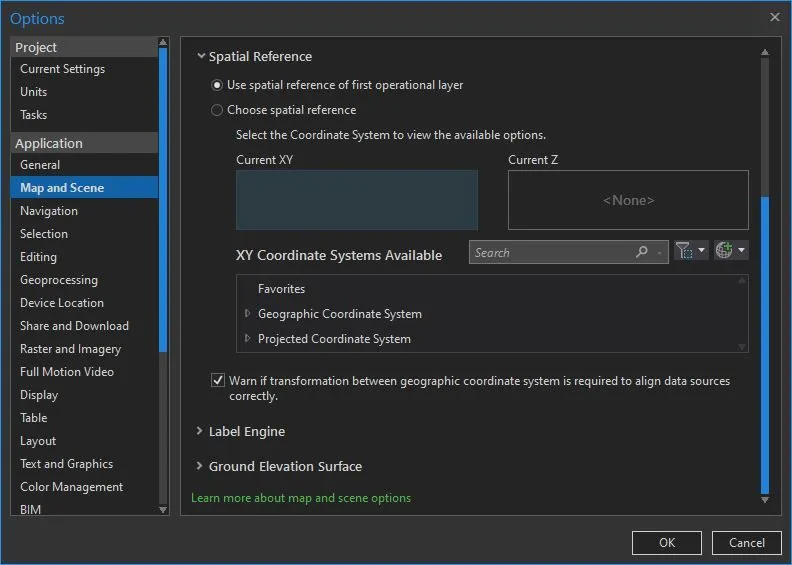 Enabling warning in ArcGIS Pro